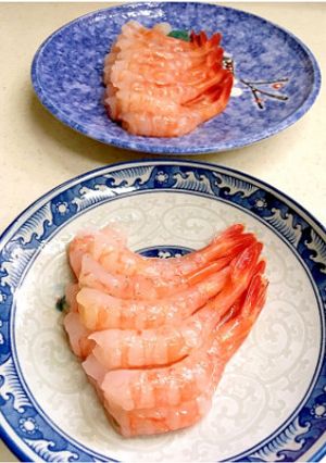 ★甘エビの刺身と頭のだし汁-レシピのメイン写真