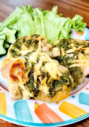 オーブンにお任せで旨い!バジルマヨチキン-レシピのメイン写真