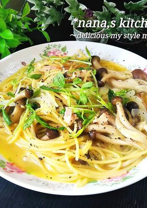 ワンパンde簡単♪キノコのスープパスタ-レシピのメイン写真