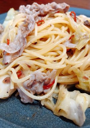 豚肉とキャベツのアンチョビパスタ-レシピのメイン写真
