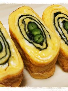 いんげん入りのり巻き卵焼き☆お弁当に-レシピのメイン写真