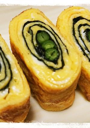 いんげん入りのり巻き卵焼き☆お弁当に-レシピのメイン写真
