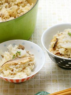 レンコンと干しシイタケの炊き込み御飯-レシピのメイン写真