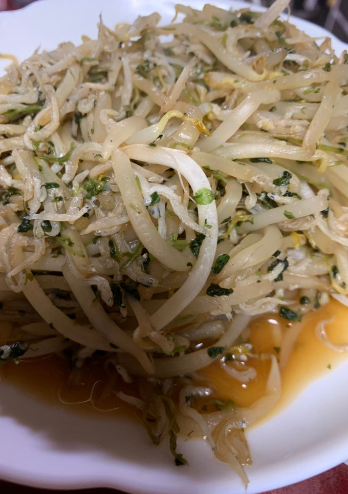 しらすともやし豆苗の麺つゆ炒め-レシピのメイン写真
