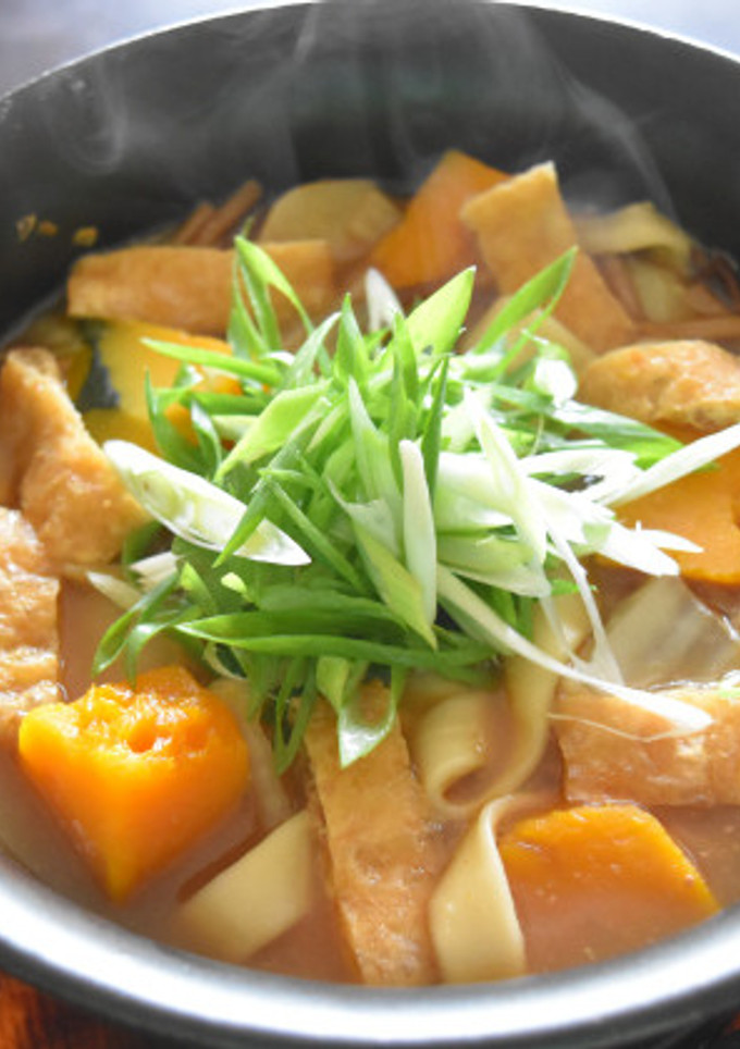 油揚げメインのお肉なしほうとう-レシピのメイン写真