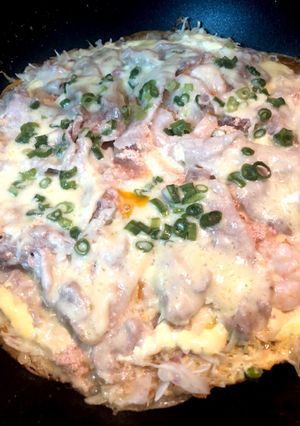 簡単！糖質控えめ！お好み焼きピザ-レシピのメイン写真