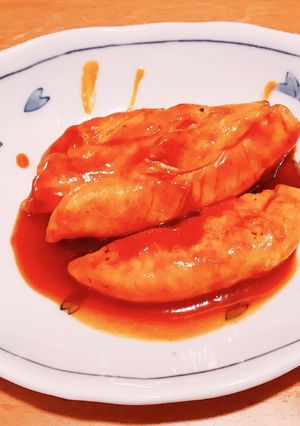 鶏ササミの簡単柔らかケチャップ煮-レシピのメイン写真