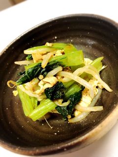 豚肉と小松菜の辛子醤油和え-レシピのメイン写真