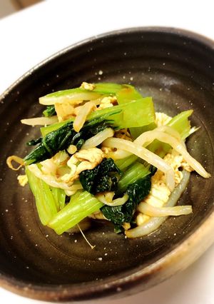 豚肉と小松菜の辛子醤油和え-レシピのメイン写真