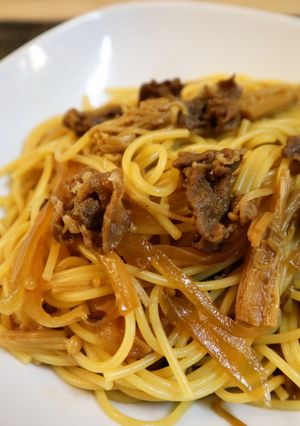すき焼き風スパゲッティ-レシピのメイン写真
