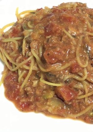 ホットクックでいわし缶とトマトのパスタ♪-レシピのメイン写真