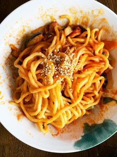 全てレンジ茹で中華麺でナポリタン風-レシピのメイン写真