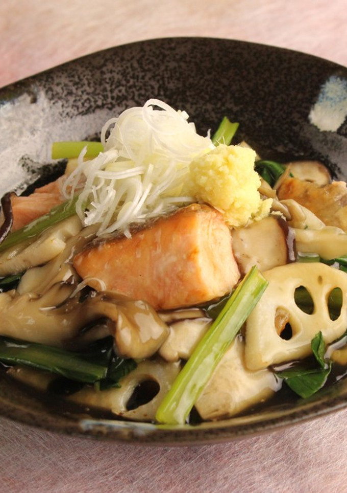 秋鮭と蓮根のきのこあんかけ-レシピのメイン写真
