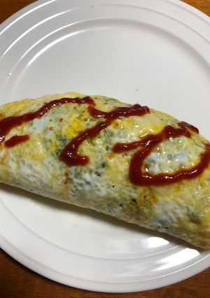 コンビニのツナおにぎりのチーズオムライス-レシピのメイン写真