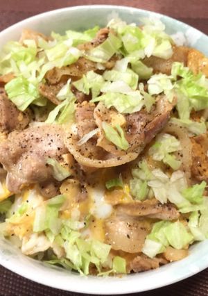 豚タマ丼レタスミックス!(^^)!-レシピのメイン写真