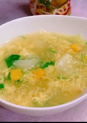キャベツの芯で♪玉子ふわふわ簡単スープ-レシピのメイン写真