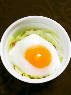 レンジで温玉サラダ-レシピのメイン写真