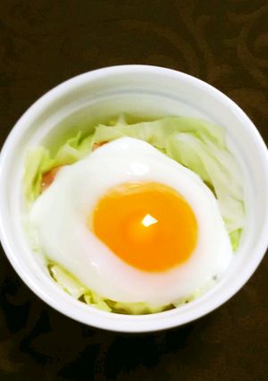 レンジで温玉サラダ-レシピのメイン写真