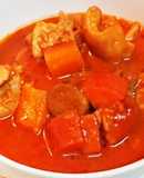 チキンとごぼうと人参のトマト煮込みスープ