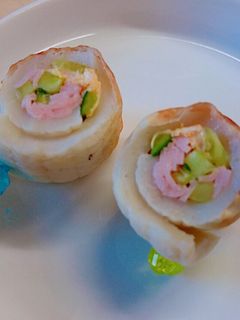 冷やし中華の残り具材で♪クルクルちくわ-レシピのメイン写真