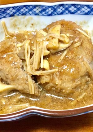 えのきとエリンギのポン酢和風ハンバーグ-レシピのメイン写真
