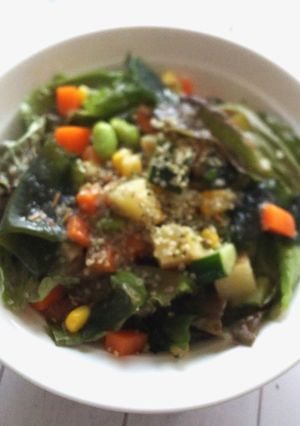 カラフル野菜と海藻のトストサラダ♪-レシピのメイン写真