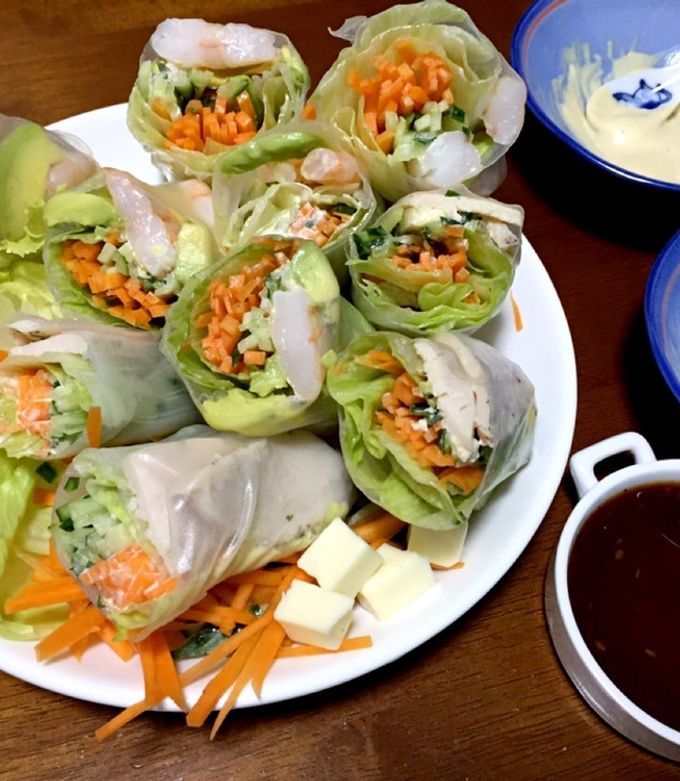海老アボカド、チキンの簡単チーズ生春巻き by あび！ 【クックパッド