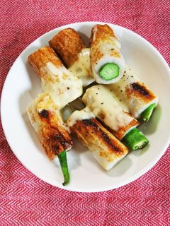 簡単!オクラ×ちくわのチーズのせ-レシピのメイン写真