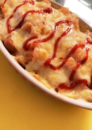 ケチャップご飯チーズのせ。手抜き朝ごはん-レシピのメイン写真