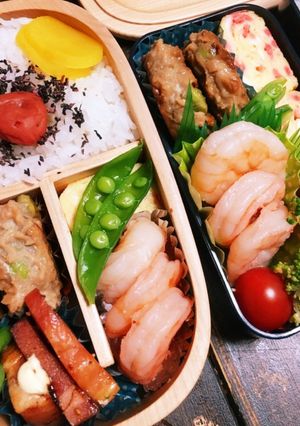 娘のお弁当 えびえび つくね-レシピのメイン写真