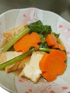 ★小松菜と厚揚げと人参の煮びたし-レシピのメイン写真