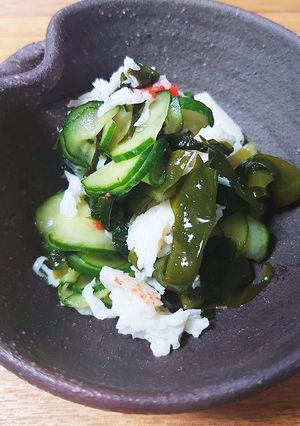 超簡単！ワカメとキュウリの酢の物-レシピのメイン写真
