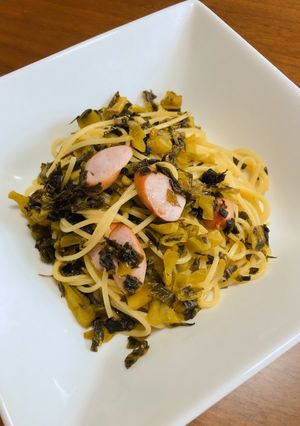 麺つゆ☆和風高菜パスタ-レシピのメイン写真