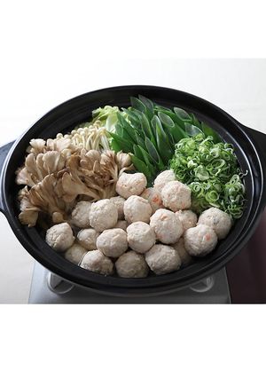 純輝鶏肉団子と九条ねぎの焼あごだし鍋-レシピのメイン写真
