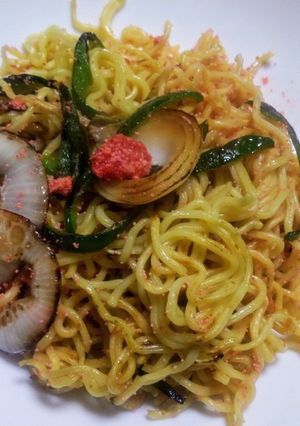 焼き肉で残った野菜で明太焼きそば∋-レシピのメイン写真