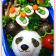 キャラ弁♪ガチャガチャケースでパンダ♪