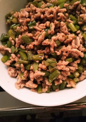 にんにくの芽と豚ひき肉の炒め物-レシピのメイン写真