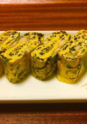解凍したひじき煮入り☆だし巻き玉子-レシピのメイン写真