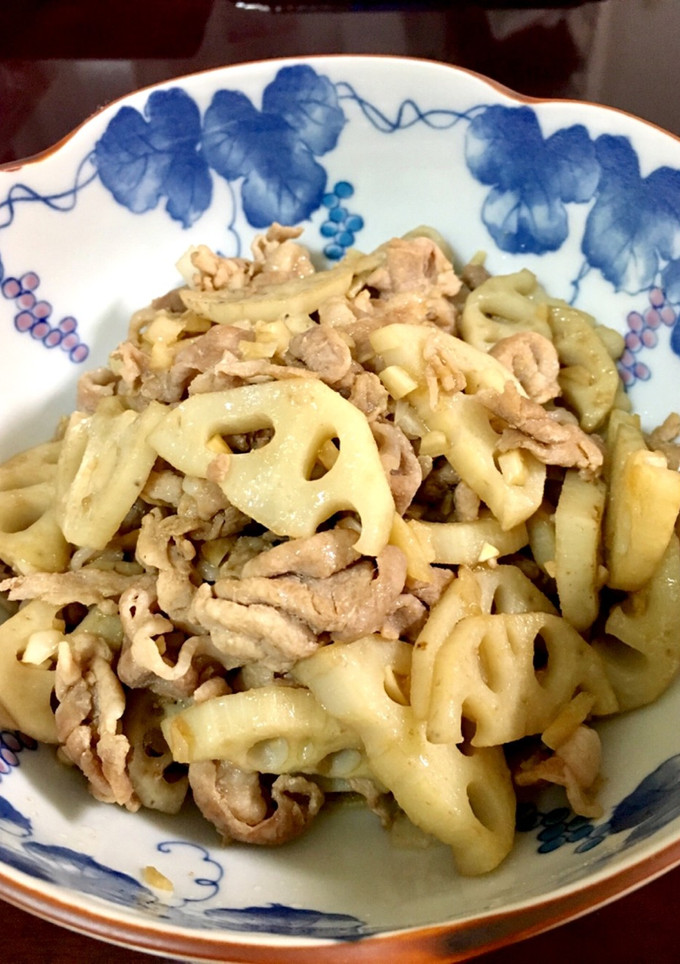 ご飯がすすむ！豚肉とれんこんの炒めもの-レシピのメイン写真
