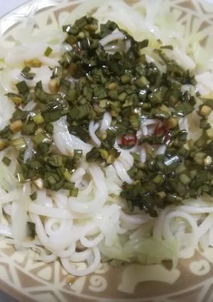 にらソースで冷やしうどん-レシピのメイン写真