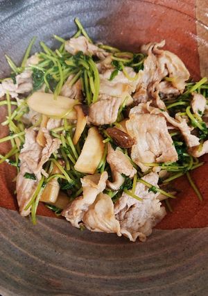 豆苗とエリンギの炒めもの〜醤油風味-レシピのメイン写真