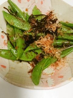 ★スナップエンドウの塩昆布おかか和え-レシピのメイン写真