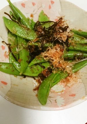 ★スナップエンドウの塩昆布おかか和え-レシピのメイン写真