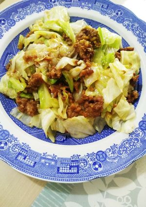 簡単♪豚ミンチとキャベツの味噌炒め-レシピのメイン写真