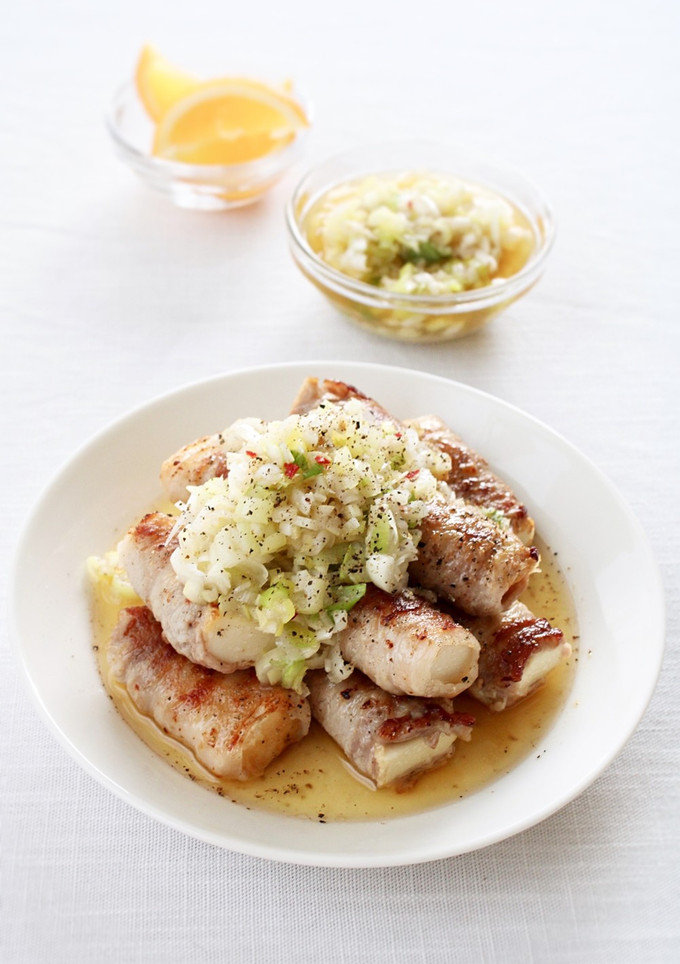 おつまみにも【絹揚げの肉巻きネギ塩ソース-レシピのメイン写真