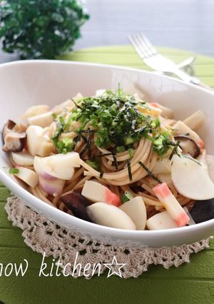 かぶとかまぼこの梅こぶ醤油パスタ-レシピのメイン写真
