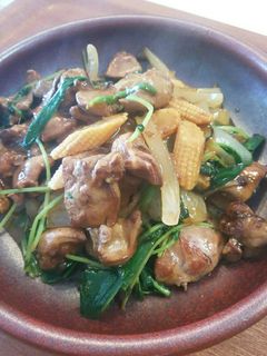 レバー ニラ 豆苗 玉葱 焼肉のたれ炒め-レシピのメイン写真