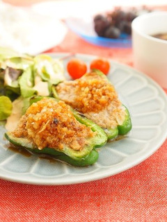 ピーマンの肉詰めカルピス玉ねぎソース-レシピのメイン写真