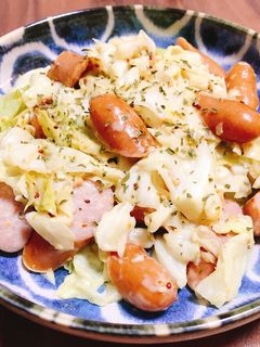 キャベツとソーセージのマスタード炒め-レシピのメイン写真