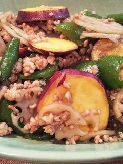 挽き肉と秋野菜の簡単★甘辛炒め-レシピのメイン写真
